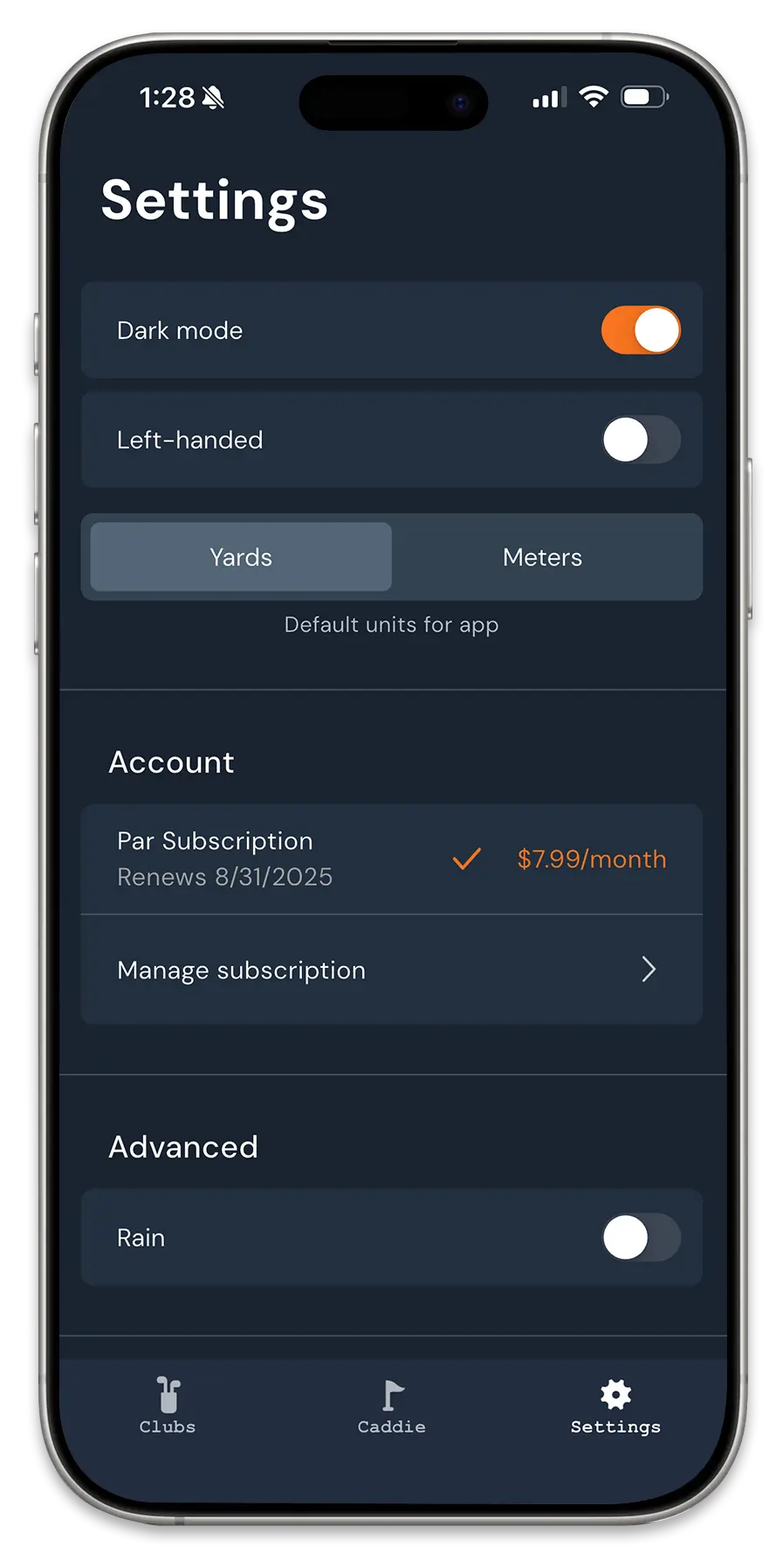 Settings Light Mode