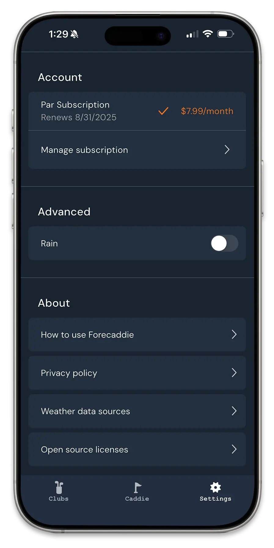 Settings Dark Mode